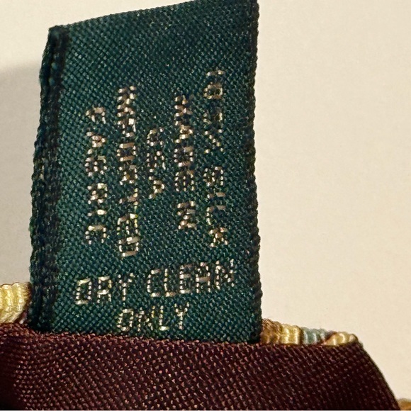 J. Crew Gold/yellow with blue star pattern silk made in USA - Picture 6 of 6